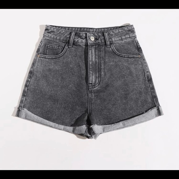 Washed cuffed denim shorts - Picture 2 of 3